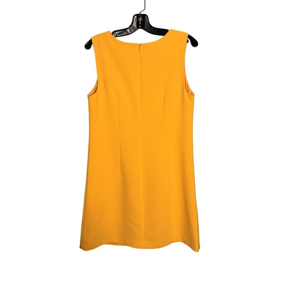 Victoria Beckham For Target Marigold Yellow Shift Dress W/ White Floral Applique - Picture 4 of 9